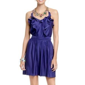 Rebecca Taylor Navy Ruffle Mini Dress